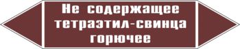 Маркировка трубопровода "не содержащее тетраэтил-свинца горючее" (пленка, 507х105 мм) - Маркировка трубопроводов - Маркировки трубопроводов "ЖИДКОСТЬ" - магазин "Охрана труда и Техника безопасности"