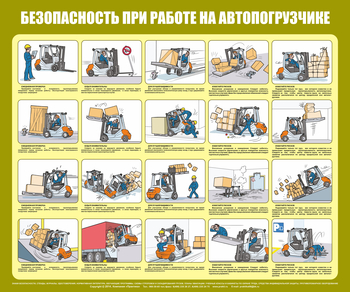 C93 Безопасность при работе с автопогрузчиком (1000х1200 мм, пластик ПВХ 3мм, Прямая печать на пластик) - Стенды - Охрана труда на складе - магазин "Охрана труда и Техника безопасности"